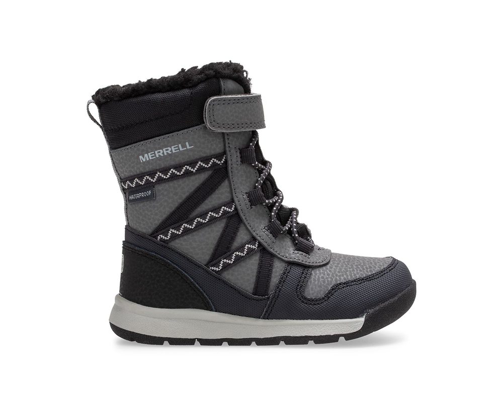 Merrell Boots Black/Grey - Snow Crush 2.0 Waterproof Jr. - Kids 24XIBROPE